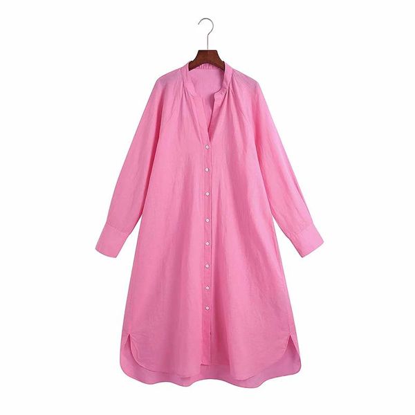 casual dresses 2021 spring summer linen collarless long-sleeved single-breasted shirt midi dress pink french oversize mujer, Black;gray
casual dresses 2021 spring summer linen collarless long-sleeved single-breasted shirt midi dress pink french oversize mujer, Black;gray