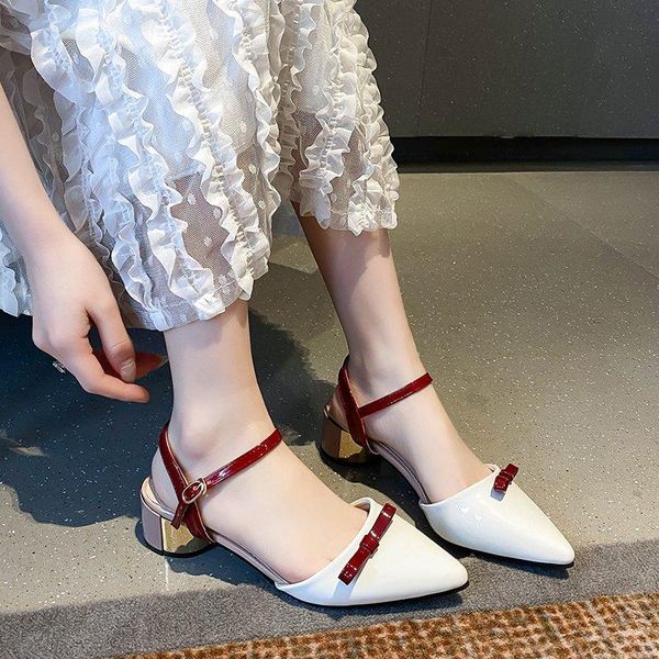 summer color matching bow pointed toe fashion sandals simple temperament women's shoes, Black
summer color matching bow pointed toe fashion sandals simple temperament women's shoes, Black