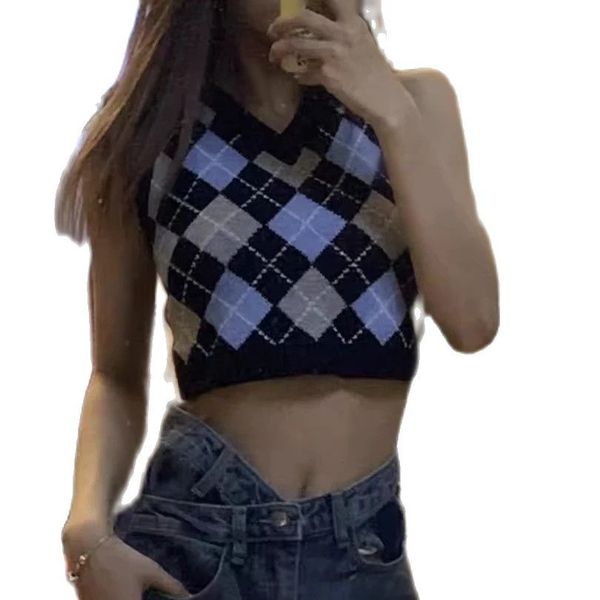knitted spring autumn argyle pattern sweater vest vintage sleeveless england style waistcoat chic 210521, Black;white
knitted spring autumn argyle pattern sweater vest vintage sleeveless england style waistcoat chic 210521, Black;white