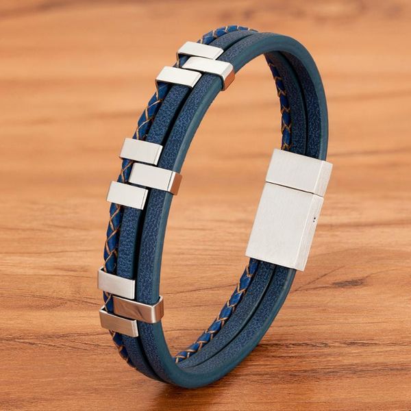 charm bracelets black brown blue color three-layer stitching accessories stainless steel men's leather bracelet advanced design style g, Golden;silver
charm bracelets black brown blue color three-layer stitching accessories stainless steel men's leather bracelet advanced design style g, Golden;silver