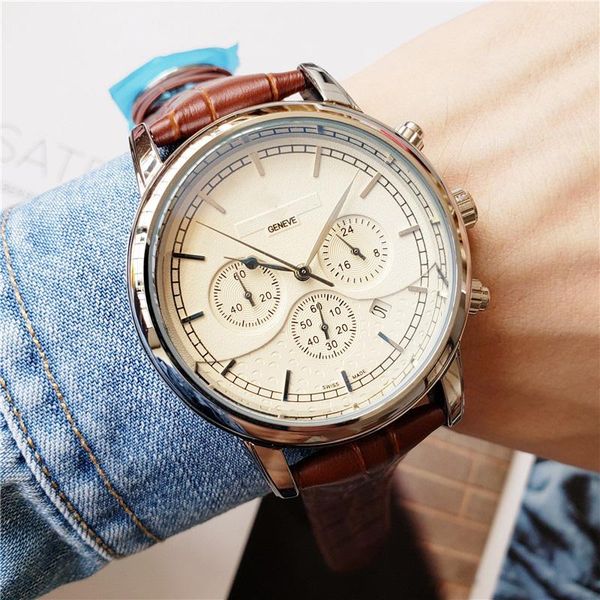 classic brand men watches fashion luxury wristwatches leather strap men's quartz watch stainless steel case relojes, Slivery;brown
classic brand men watches fashion luxury wristwatches leather strap men's quartz watch stainless steel case relojes, Slivery;brown