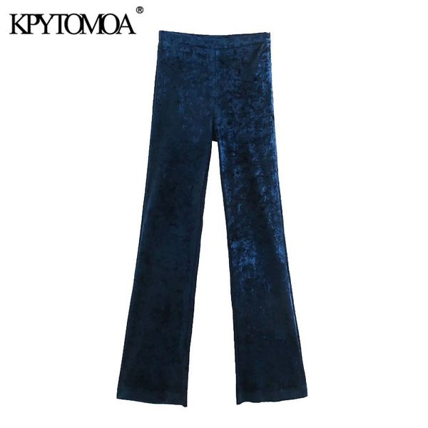 women chic fashion velvet flared pants vintage high waist side zipper female trousers mujer 210416, Black;white
women chic fashion velvet flared pants vintage high waist side zipper female trousers mujer 210416, Black;white