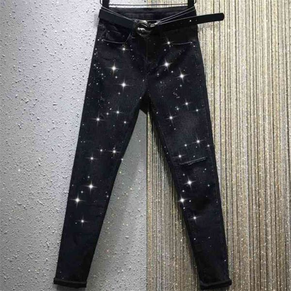 spring autumn heavy work drilling high waist hole casual stretch straight jean 210629, Blue
spring autumn heavy work drilling high waist hole casual stretch straight jean 210629, Blue