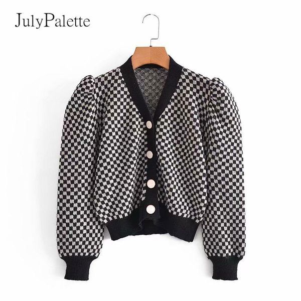 women's knits & tees julypalette 2021 autumn winter women knitting cardigan fashion button v-neck short female black white plaid knitwe
women's knits & tees julypalette 2021 autumn winter women knitting cardigan fashion button v-neck short female black white plaid knitwe