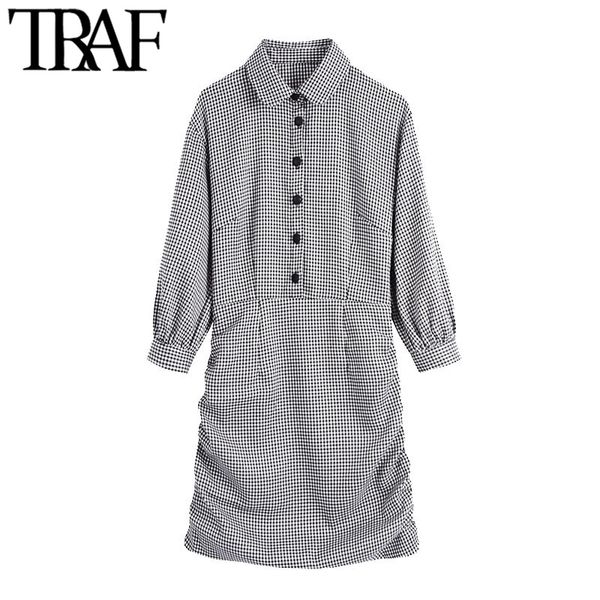 traf women fashion with covered button houndstooth pleated mini dress vintage three quarter sleeve female dresses mujer 210415, Black;gray
traf women fashion with covered button houndstooth pleated mini dress vintage three quarter sleeve female dresses mujer 210415, Black;gray