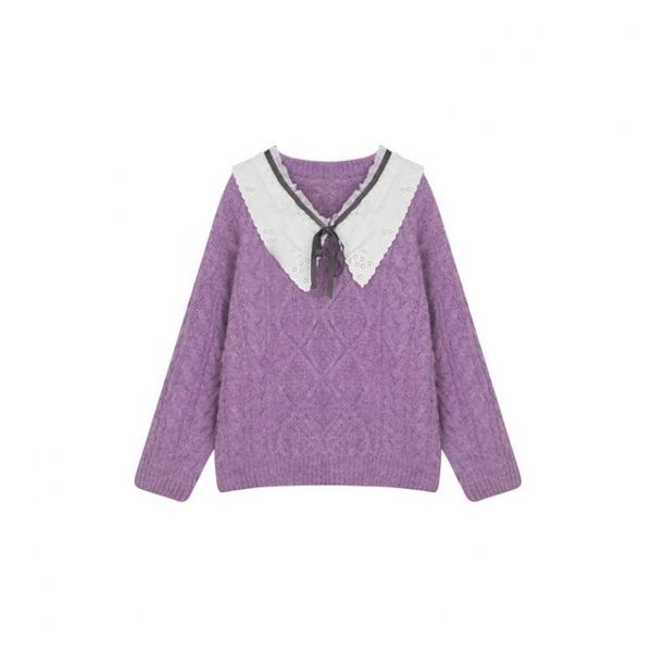 women sweater jumpers korean fashion turn down collar pull sweaters knit pullover oversized 210430, Black;white
women sweater jumpers korean fashion turn down collar pull sweaters knit pullover oversized 210430, Black;white