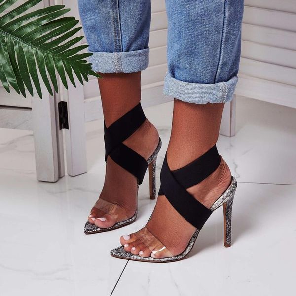 dress shoes women pumps fashion pointed toe clear transparent high heels sandals snake print stretch fabric gladiator summer sh, Black
dress shoes women pumps fashion pointed toe clear transparent high heels sandals snake print stretch fabric gladiator summer sh, Black