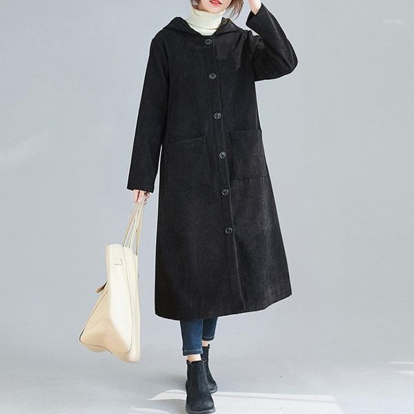 women's wool & blends fashion women casual loose long sleeve corduroy plus velvet cardigan coat winter ladies streetwear 2021 #f, Black
women's wool & blends fashion women casual loose long sleeve corduroy plus velvet cardigan coat winter ladies streetwear 2021 #f, Black