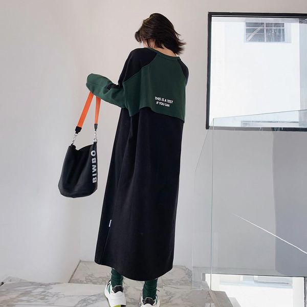 plus size woman sweatshirt dress autumn 2021 fashion korean patchwork long sleeve loose casual maxi dresses femme robe, Black;gray
plus size woman sweatshirt dress autumn 2021 fashion korean patchwork long sleeve loose casual maxi dresses femme robe, Black;gray