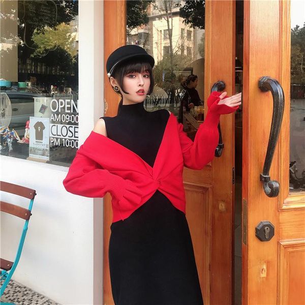 ingredients set knitted dress women's autumn and winter mid-length base woolen casual dresses, Black;gray
ingredients set knitted dress women's autumn and winter mid-length base woolen casual dresses, Black;gray