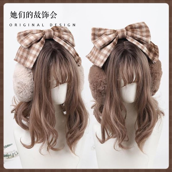 berets girl cute plush big bow warm earmuffs kawaii women's lolita warmer muff ear cover lovely fold headband accessories, Blue;gray
berets girl cute plush big bow warm earmuffs kawaii women's lolita warmer muff ear cover lovely fold headband accessories, Blue;gray