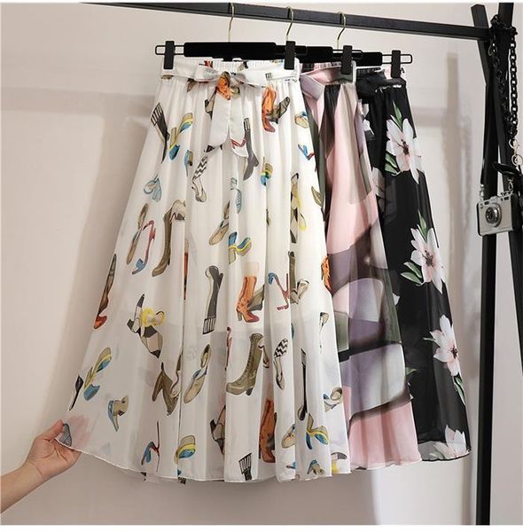 long pleated chiffon fashion women skirts summer big hem high waist floral print holiday boho beach female pink, Black
long pleated chiffon fashion women skirts summer big hem high waist floral print holiday boho beach female pink, Black