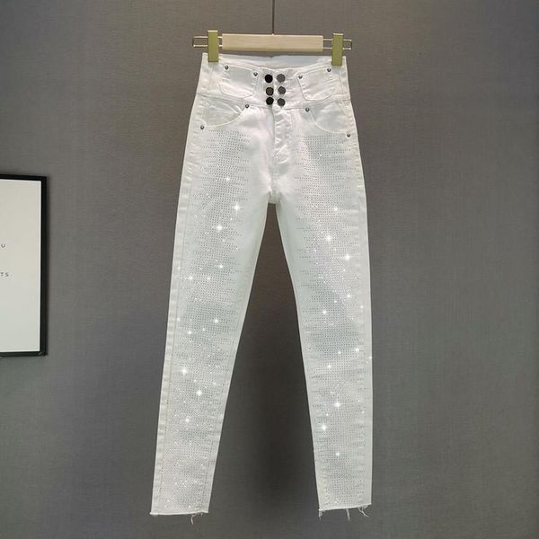 women's jeans high waist white for women 2021 summer wear elastic slim fit rhinestones drill pencil pants ladies denim, Blue
women's jeans high waist white for women 2021 summer wear elastic slim fit rhinestones drill pencil pants ladies denim, Blue