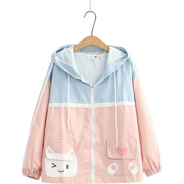 women's jackets women zipper hooded coat cartoon print pure pocket jacket korean style ladies basic outwears 2021 autumn winter clothes, Black;brown
women's jackets women zipper hooded coat cartoon print pure pocket jacket korean style ladies basic outwears 2021 autumn winter clothes, Black;brown