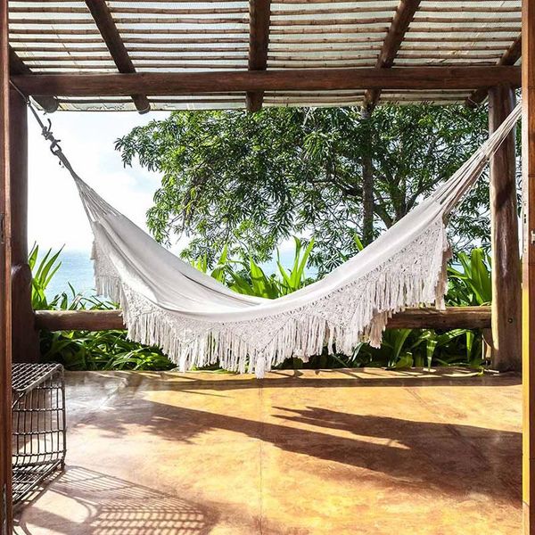 camp furniture pure cotton hammock macrame 2 person swing bed garden outdoor hanging chair with stroage bag
camp furniture pure cotton hammock macrame 2 person swing bed garden outdoor hanging chair with stroage bag