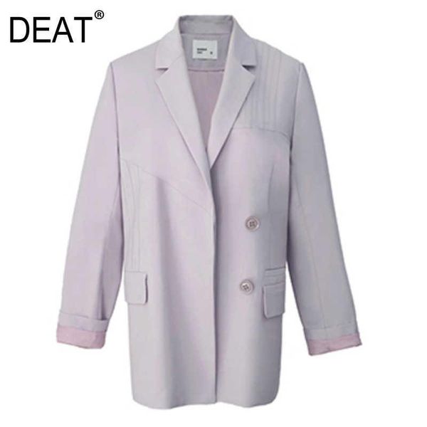 women's suits & blazers deat woman blazer taro purple notched collar long sleeve single breasted loose drape casual style coat 2021 sum, White;black
women's suits & blazers deat woman blazer taro purple notched collar long sleeve single breasted loose drape casual style coat 2021 sum, White;black