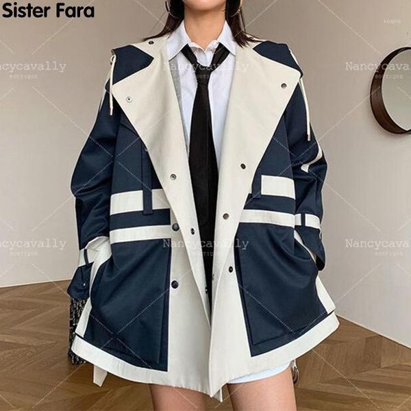 sister fara spring 2021 turn-down collar jacket women patchwork plus size windbreaker woman single breasted autumn women's jackets, Black;brown
sister fara spring 2021 turn-down collar jacket women patchwork plus size windbreaker woman single breasted autumn women's jackets, Black;brown