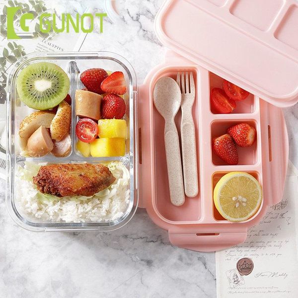 dinnerware sets gunot glass lunch box microwavable bento silica gel lid compartments leakproof storage container for snack
dinnerware sets gunot glass lunch box microwavable bento silica gel lid compartments leakproof storage container for snack