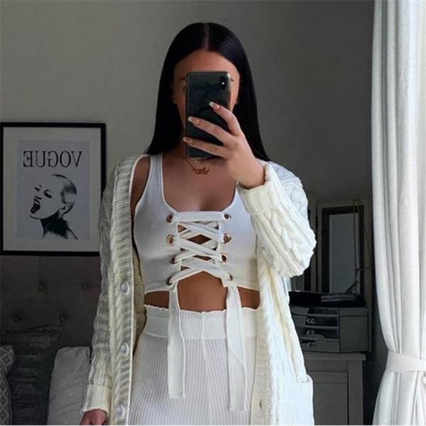 women's tanks & camis ladies' tank white lace-up front slim fit casual wear female summer sleeveless backless short vest femme
women's tanks & camis ladies' tank white lace-up front slim fit casual wear female summer sleeveless backless short vest femme