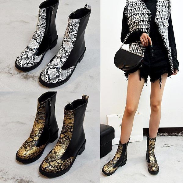 boots women zipper square heel platform snake print ankle fashion ladies shoes round head winter, Black
boots women zipper square heel platform snake print ankle fashion ladies shoes round head winter, Black