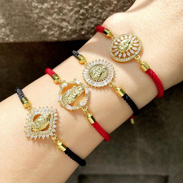 bangle red thread rope blue cz virgin mary charm bracelets for women ethnic cubic zirconia bracelet handmade jewelry gift wholesale, Black
bangle red thread rope blue cz virgin mary charm bracelets for women ethnic cubic zirconia bracelet handmade jewelry gift wholesale, Black