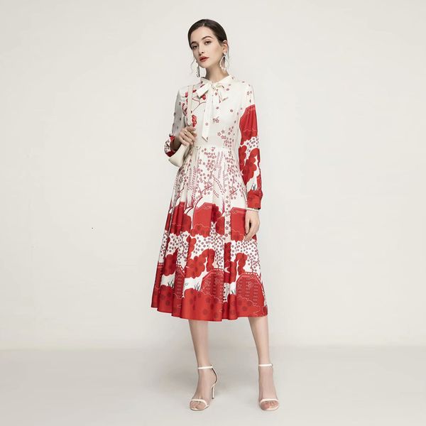 runway 2021 spring vintage women's fashions bowknot elegant long colorblock print dress, Black;gray
runway 2021 spring vintage women's fashions bowknot elegant long colorblock print dress, Black;gray