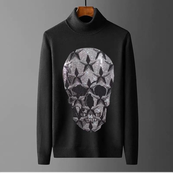 men's sweaters super warm knitted turtleneck sweater cashmere loose sweatshirt fashion drilling pullover winter, White;black
men's sweaters super warm knitted turtleneck sweater cashmere loose sweatshirt fashion drilling pullover winter, White;black