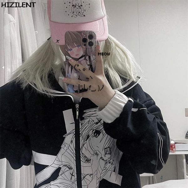 women's hoodies & sweatshirts zip up kawaii y2k japanese cute anime print women jacket autumn winter oversized grunge harajuku hooded, Black
women's hoodies & sweatshirts zip up kawaii y2k japanese cute anime print women jacket autumn winter oversized grunge harajuku hooded, Black