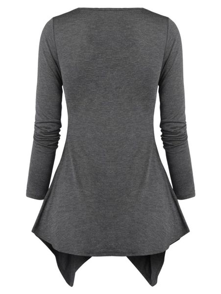 women's t-shirt plus size 3xl casual women t shirts side lace up asymmetric wrap ladies tee solid color v-neck autumn fall, White
women's t-shirt plus size 3xl casual women t shirts side lace up asymmetric wrap ladies tee solid color v-neck autumn fall, White
