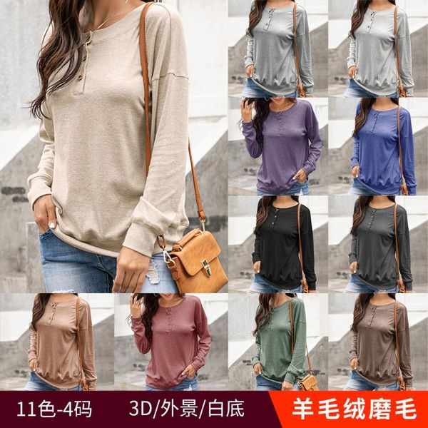 men's t-shirts 2021 autumn and winter round neck button long-sleeved t-shirt casual pullover sweater loose woman tshirts, White;black
men's t-shirts 2021 autumn and winter round neck button long-sleeved t-shirt casual pullover sweater loose woman tshirts, White;black