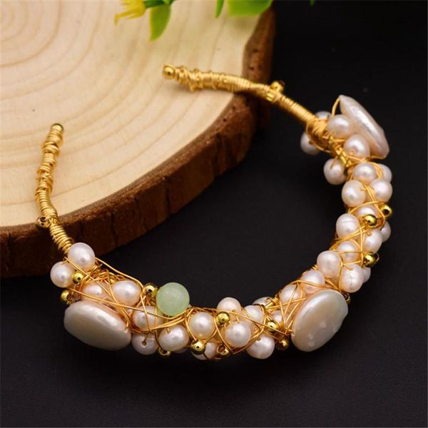 bangle original natural fresh water baroque pearl & bracelet for women wife wedding handmade adjustable jewelry open cuff, Black
bangle original natural fresh water baroque pearl & bracelet for women wife wedding handmade adjustable jewelry open cuff, Black