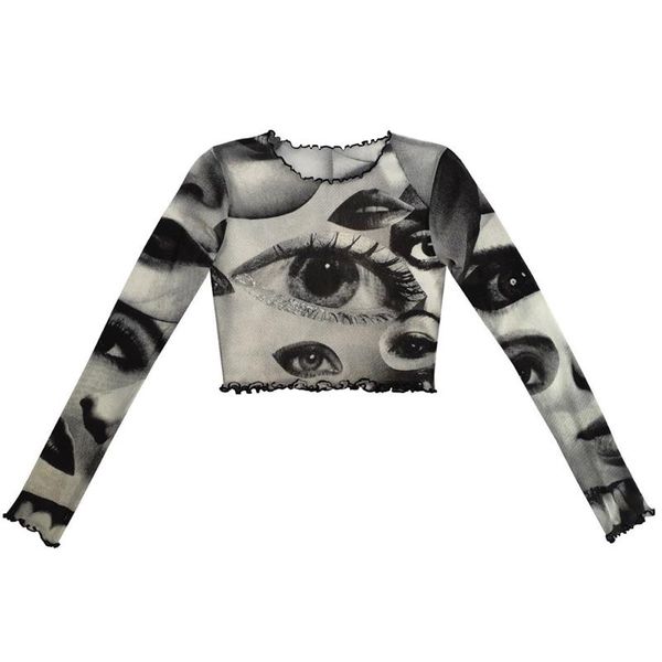 yoga outfit y2k high street women slim-fit t-shirt adults eye print long sleeve round neck lettuce trim pullover
yoga outfit y2k high street women slim-fit t-shirt adults eye print long sleeve round neck lettuce trim pullover