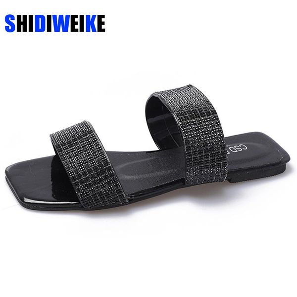 women flats slippers rhinestone women's shoes woman casual bling ladies slides plus size beach female summer 2021, Black
women flats slippers rhinestone women's shoes woman casual bling ladies slides plus size beach female summer 2021, Black