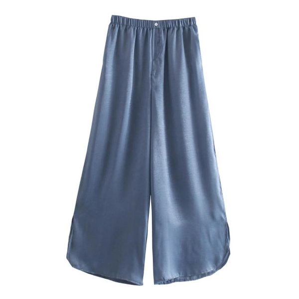 women's pants & capris summer women four colors side slit wide leg casual home lady loose elastic waist trousers p2103, Black;white
women's pants & capris summer women four colors side slit wide leg casual home lady loose elastic waist trousers p2103, Black;white
