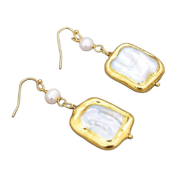 guaiguai jewelry natural white square keshi pearl gold color glated hook earrings handmade for women real gems stone lady fashion jewellry, Silver
guaiguai jewelry natural white square keshi pearl gold color glated hook earrings handmade for women real gems stone lady fashion jewellry, Silver