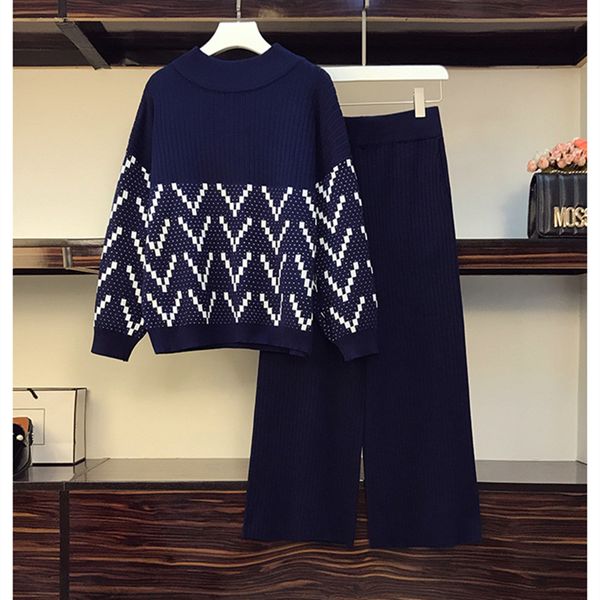 pants autumn winter 2 pieces set women knitted tracksuit jacquard letter sweater + pocket wide leg pants suit thicken warm outwear, White
pants autumn winter 2 pieces set women knitted tracksuit jacquard letter sweater + pocket wide leg pants suit thicken warm outwear, White