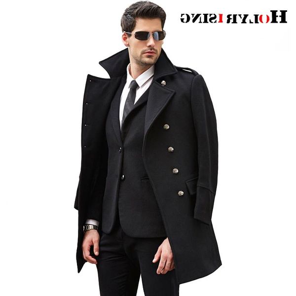 men's wool & blends double breasted woolen coat winter trench long mens overcoat men jacket 19247-5, Black
men's wool & blends double breasted woolen coat winter trench long mens overcoat men jacket 19247-5, Black