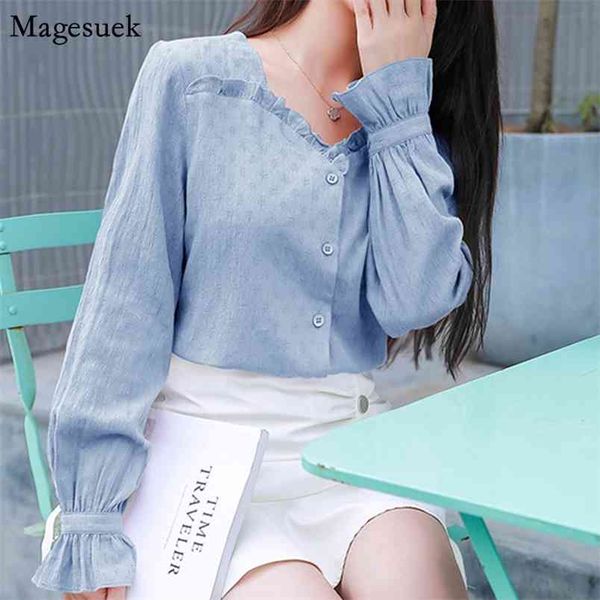 autumn long sleeve cotton womens blouses v-neck cardigan plus size casual ruffles solid shirts 11057 210512, White
autumn long sleeve cotton womens blouses v-neck cardigan plus size casual ruffles solid shirts 11057 210512, White