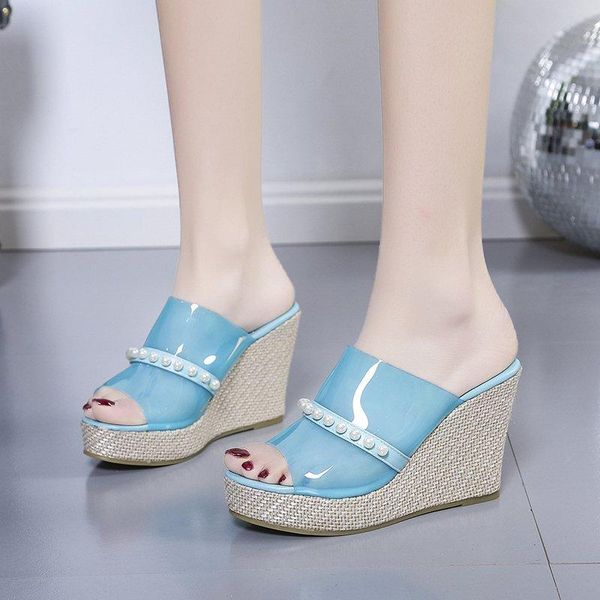 slippers big size 42 high heels 10cm platform heightening wedge women shoes mules talons feminino peep toe pvc transparent clear, Black
slippers big size 42 high heels 10cm platform heightening wedge women shoes mules talons feminino peep toe pvc transparent clear, Black