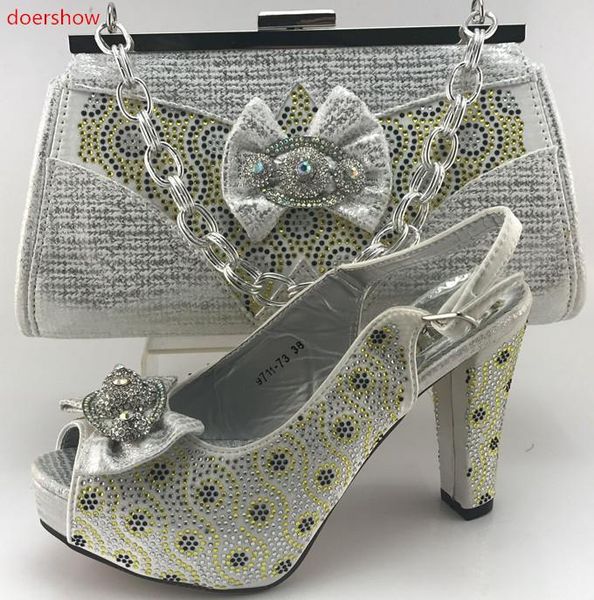 doershow good quality african party shoes and bag rhinestone woman sandals heels matching for wedding wi1-16 dress, Black
doershow good quality african party shoes and bag rhinestone woman sandals heels matching for wedding wi1-16 dress, Black