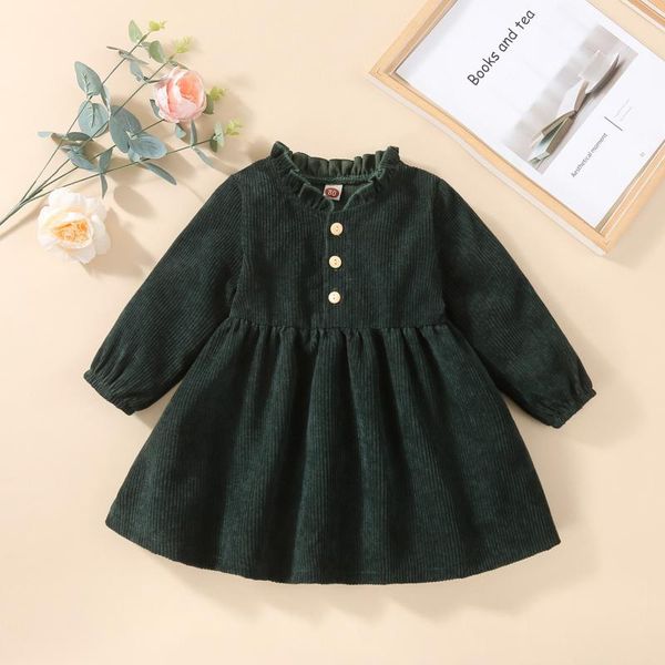 girl's dresses autumn winter born baby girls corduroy buttons knee-length dress clothes long sleeve children kids 2 3 4 year 6 9 12 18, Red;yellow
girl's dresses autumn winter born baby girls corduroy buttons knee-length dress clothes long sleeve children kids 2 3 4 year 6 9 12 18, Red;yellow
