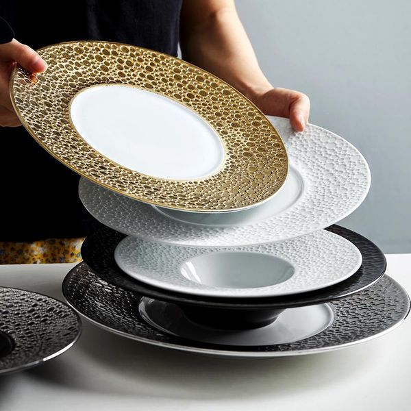 creative meteorite textured ceramic dinner plate home steak pasta bowl cooking dishes kitchen utensils porcelain & plates
creative meteorite textured ceramic dinner plate home steak pasta bowl cooking dishes kitchen utensils porcelain & plates