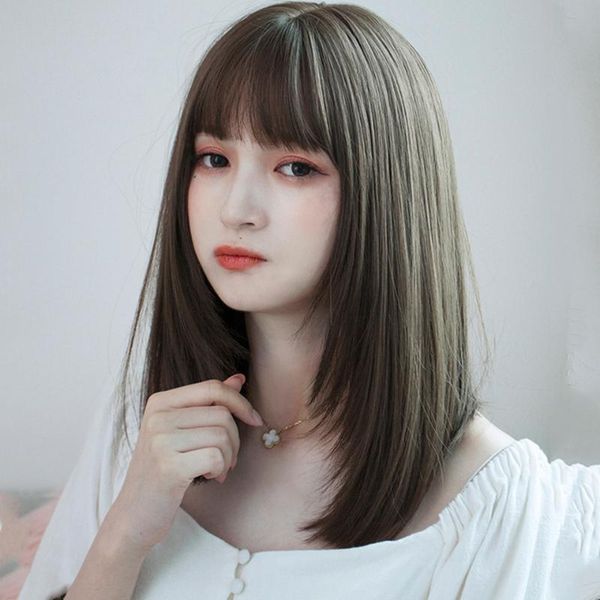 synthetic wigs houyan medium length straight hair cold brown wig cosplay women's cut party natural heat-resistant, Black
synthetic wigs houyan medium length straight hair cold brown wig cosplay women's cut party natural heat-resistant, Black