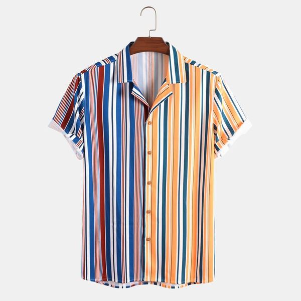 men's casual shirts men hawaiian striped printed short sleeve button turndown collar beach summer plus size shirt blouse, White;black
men's casual shirts men hawaiian striped printed short sleeve button turndown collar beach summer plus size shirt blouse, White;black