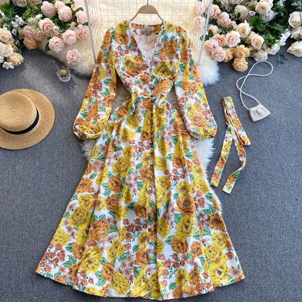 casual dresses women french flower print beach dress fashion retro puff sleeve spring yellow bohemian vacation long maxi, Black;gray
casual dresses women french flower print beach dress fashion retro puff sleeve spring yellow bohemian vacation long maxi, Black;gray