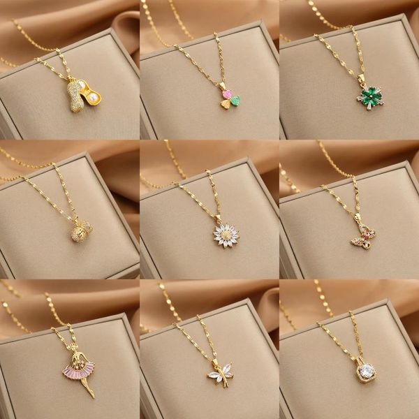 pendant necklaces gold necklace for women zircon jewelry titanium steel peanut mermaid heart butterfly stainless sunflower, Silver
pendant necklaces gold necklace for women zircon jewelry titanium steel peanut mermaid heart butterfly stainless sunflower, Silver
