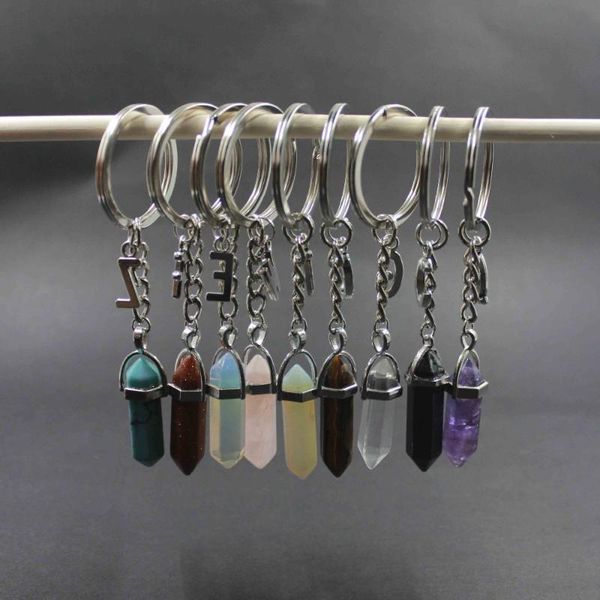 keychains 1 pc siver color natural stone crystal pendant key ring with alphbet charm opal chains handmade kc016, Silver
keychains 1 pc siver color natural stone crystal pendant key ring with alphbet charm opal chains handmade kc016, Silver