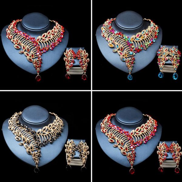 earrings & necklace wedding jewelry sets water drop crystal rhinestone bridal set for women gold color choker fashion, Silver
earrings & necklace wedding jewelry sets water drop crystal rhinestone bridal set for women gold color choker fashion, Silver