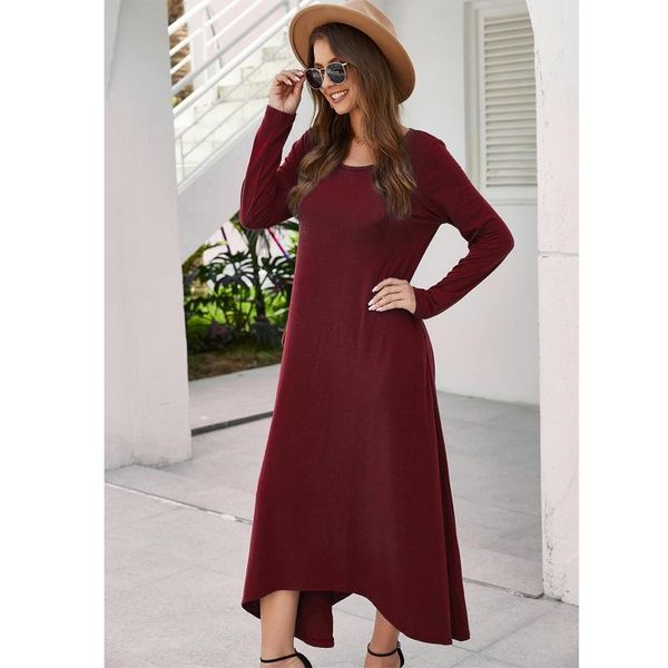 women long sleeves round neck dress solid color casual loose with pockets dresses, Black;gray
women long sleeves round neck dress solid color casual loose with pockets dresses, Black;gray
