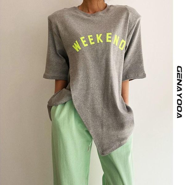 women's t-shirt genayooa streetwear korean split design short sleeve print letter ladies t shirt vintage 2021 summer chic, White
women's t-shirt genayooa streetwear korean split design short sleeve print letter ladies t shirt vintage 2021 summer chic, White